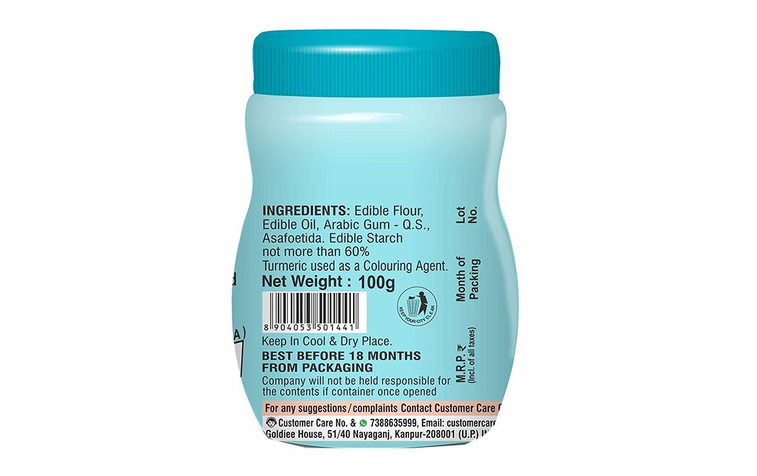 Goldiee Compounded Heeng (Asafoetida) Heera   Plastic Jar  100 grams